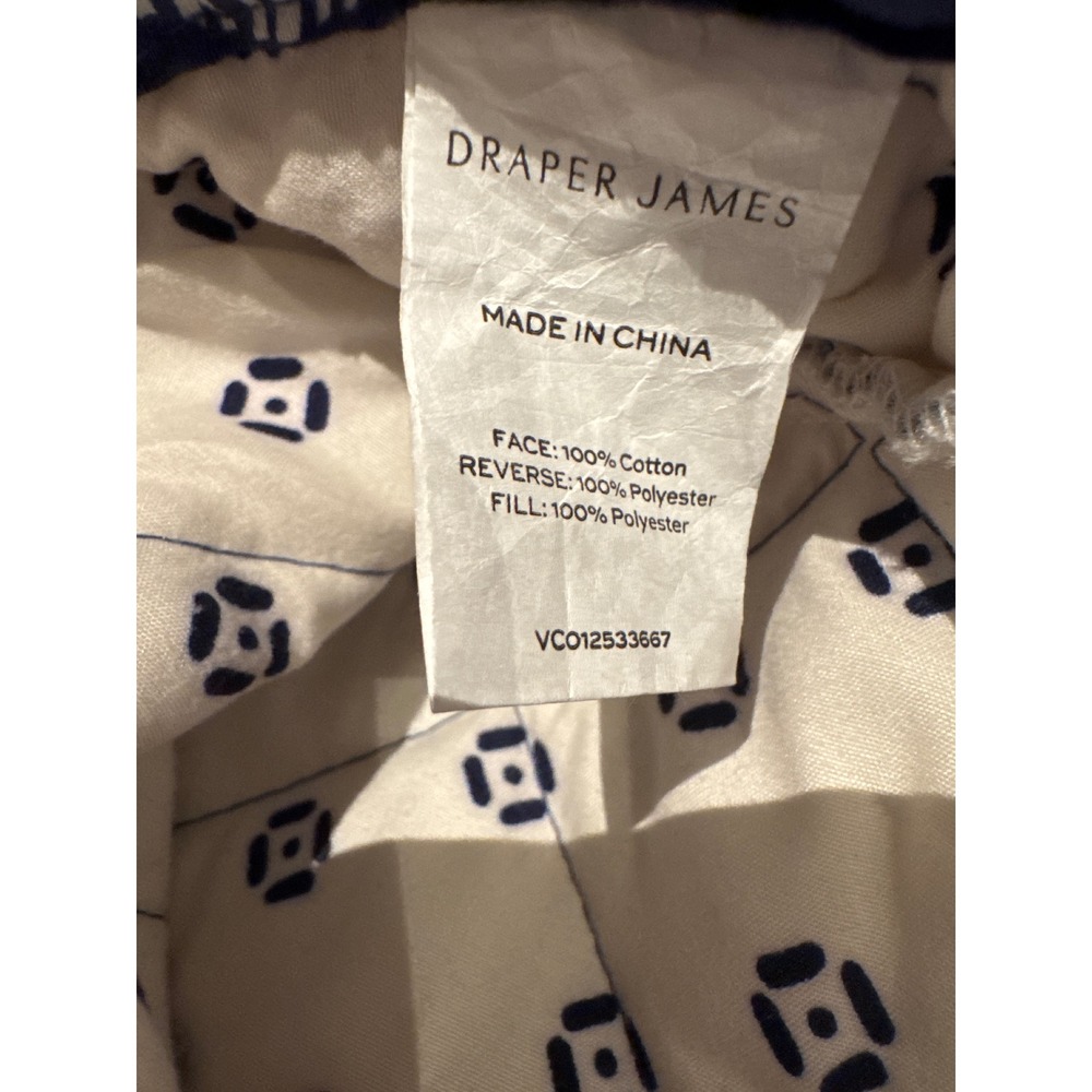 Draper James Navy Blue White Ginkgo Leaf Quilted Cotton Tote Bag VC012533667 - Picture 4 of 6